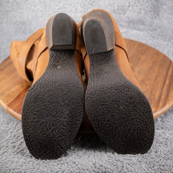 Steve Madden YALE Women's Distressed Brown Leather Ankle Boots Heels - Size 9 - Picture 8 of 8